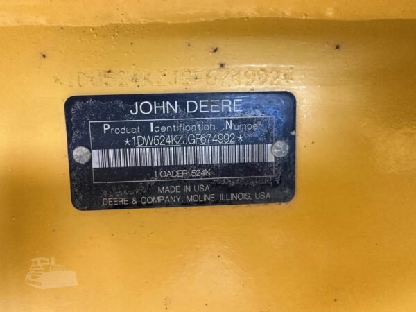 2016 John Deere 524K Wheel Loader