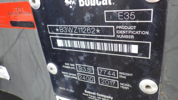 2017 Bobcat E35 Mini Excavator
