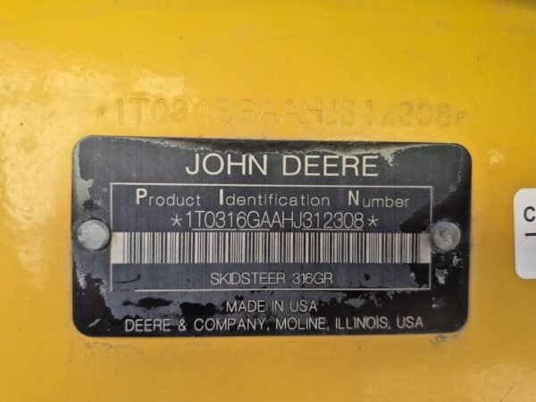 2017 John Deere 316GR Skid Steer Loader