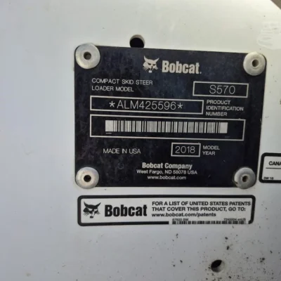 2018 Bobcat S570 Skid Steer Loader