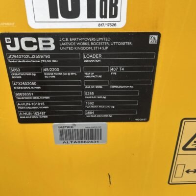 2018 JCB 407 Wheel Loader