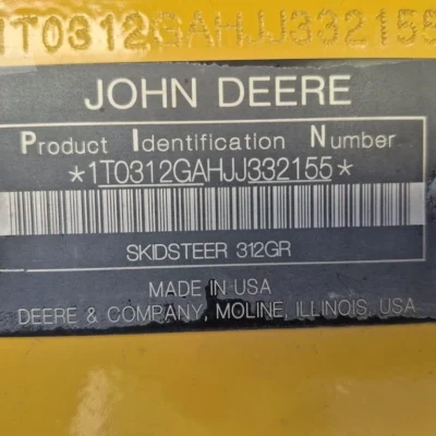 2018 John Deere 312GR Skid Steer Loader