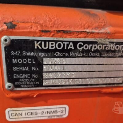 2018 Kubota SSV65 Skid Steer Loader