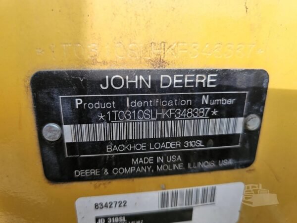 2019 John Deere 310SL 4WD Backhoe Loader