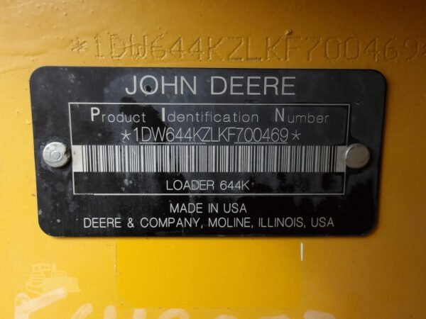 2019 John Deere 644K Wheel Loader