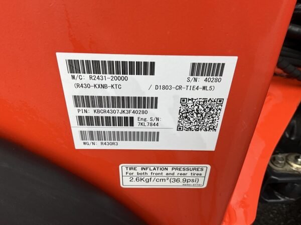 2019 Kubota R430 Wheel Loader