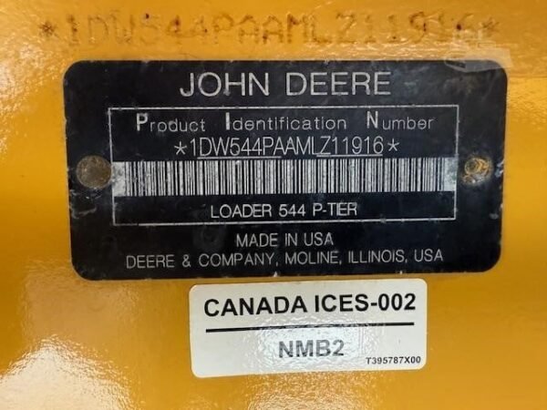 2021 John Deere 544 P-Tier Wheel Loader