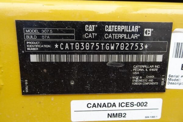 2022 Caterpillar 307.5 Mini Excavator