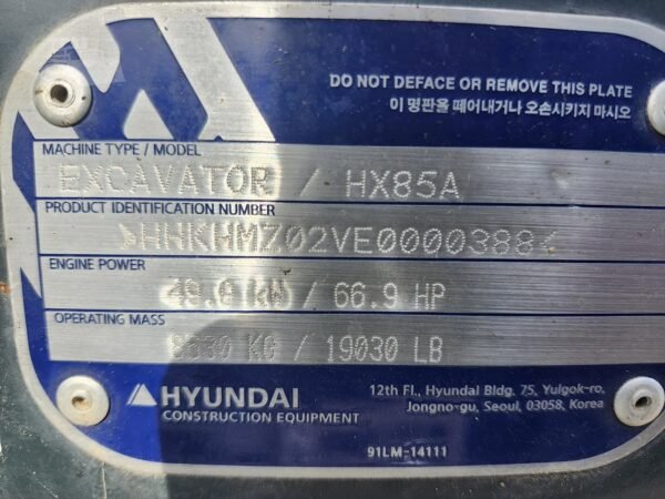 2023 Hyundai HX85A Compact Excavator