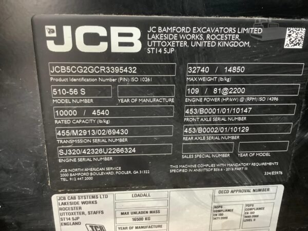 2024 JCB 510-56 Telehandler