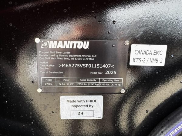 2025 Manitou 2750V Wheeled Skid Steer Loader